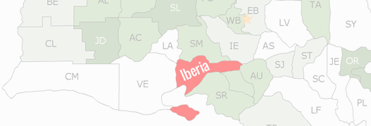 Iberia County Map