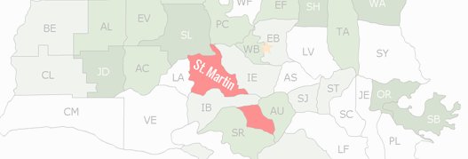 St. Martin County Map