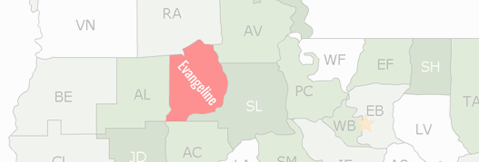 Evangeline County Map