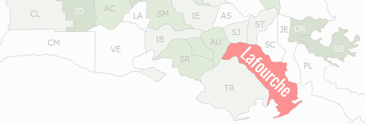 Lafourche County Map