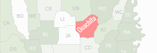 Ouachita County Map